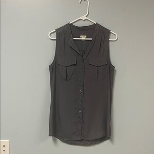 J. Crew Charcoal Sleeveless Blouse